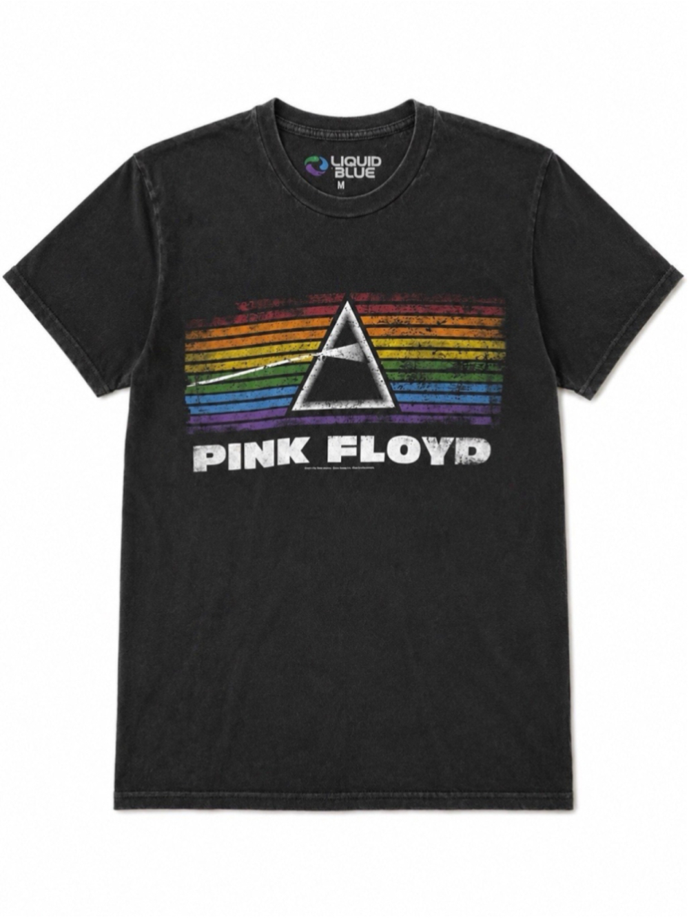 Liquid Blue Pink Floyd T-shirt Men’s Medium Prism Rainbow Rock Music Black